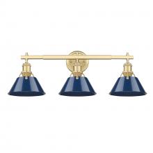  3306-BA3 BCB-NVY - Orwell BCB 3 Light Bath Vanity in Brushed Champagne Bronze with Matte Navy shades